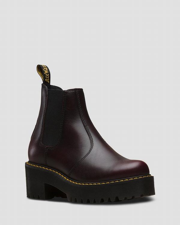 Dr Martens Dámské Chelsea Boty Rometty Vintage Vínové, CZ-183247